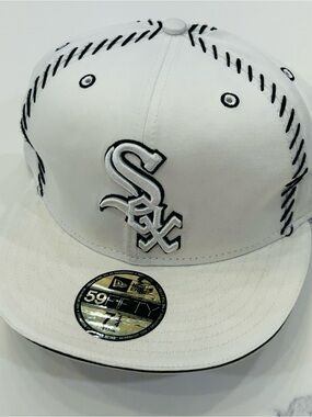 Chicago White Sox Vintage y2k New Era Fitted Hat Cap Angle Stitch Sz 7 1/4 New